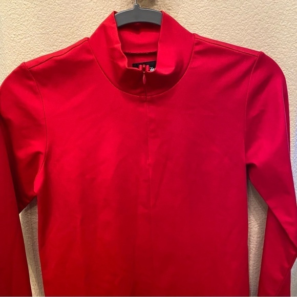NWT~STUSSY Women Red Britton Solid Interlock Ls Tee Size XS-Rare - Picture 2 of 9